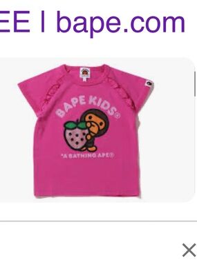 Bape strawberry Girl T-shirt size：140cm